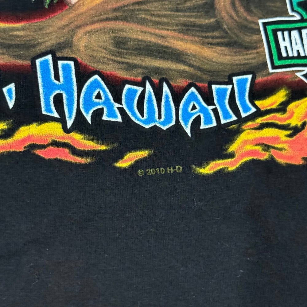 Y2K Harley Davidson Big Island Kona Hawaii Pinup Girl T-Shirt Mens XL Hula - Picture 6 of 6